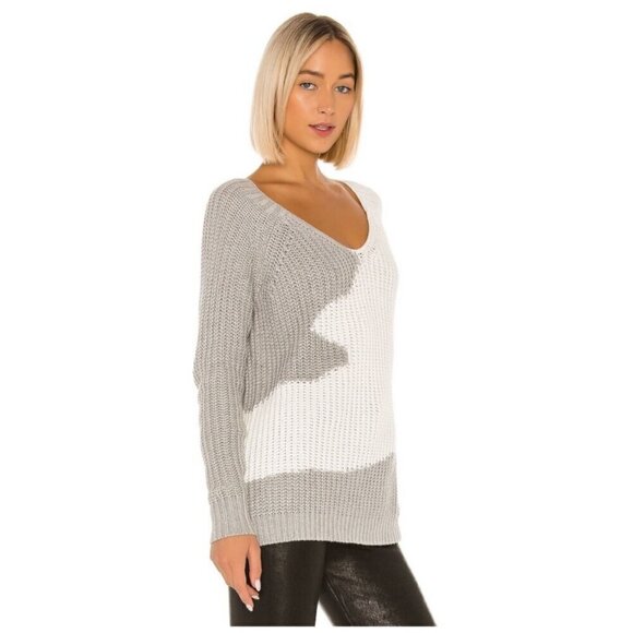 House of Harlow 1960 Adrienne Pullover Sweater in Gray and White Women's Size XS - Picture 6 of 12